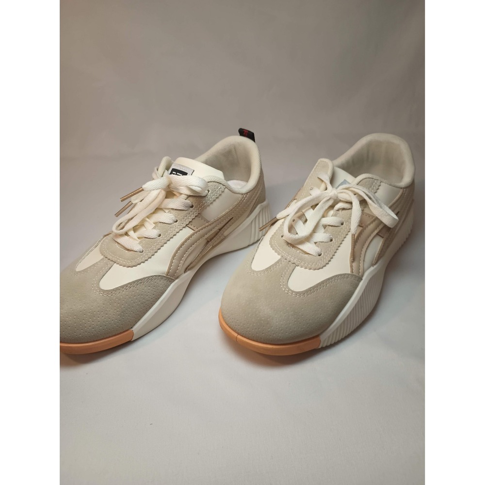 De Florance Womens Sneakers Cream Beige Low Top Italian Design Size 7 38